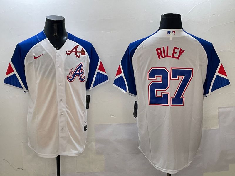 Men Atlanta Braves 27 Riley White City Edition 2025 Nike MLB Jersey style 2